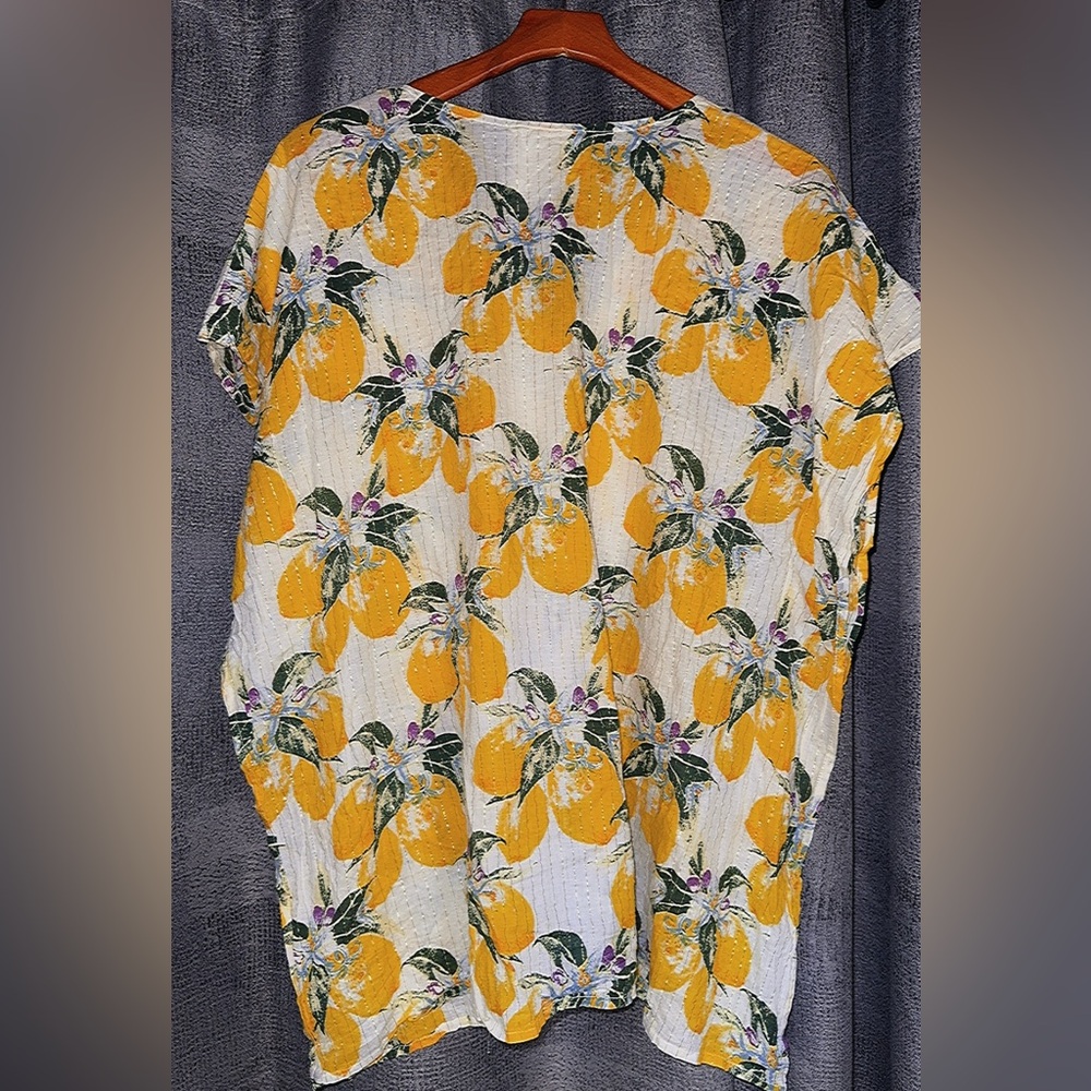 Z&L Lemon Print Tassel Kimono Top - Picture 7 of 8